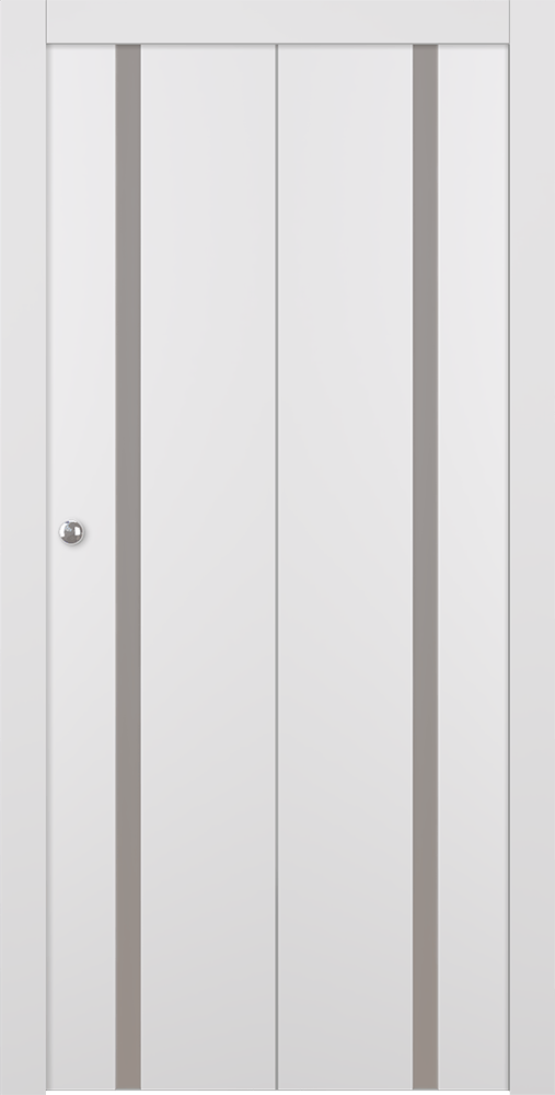 SMART PRO 208 VETRO POLAR WHITE BI-FOLD BELLDINNI MODERN INTERIOR DOOR - 1