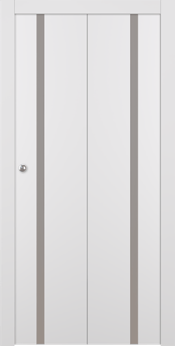 SMART PRO 208 VETRO POLAR WHITE BI-FOLD BELLDINNI MODERN INTERIOR DOOR - 1