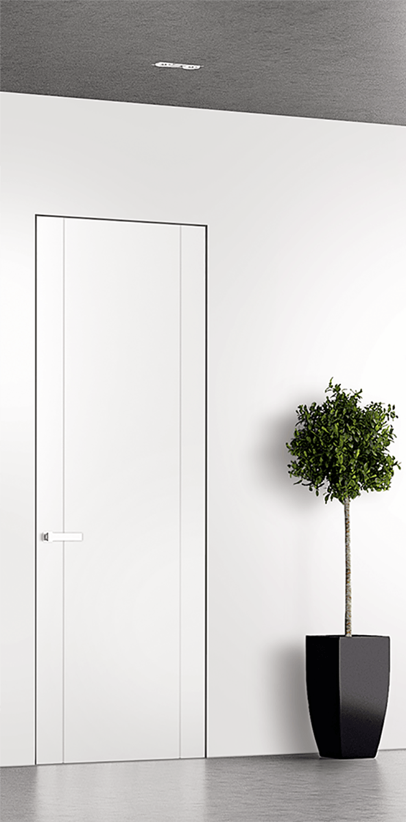 SMART PRO 2U POLAR WHITE DOUBLE INVISIBLE METAL FRAME BELLDINNI MODERN INTERIOR DOOR - 1