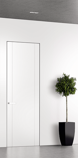 SMART PRO 2U POLAR WHITE DOUBLE INVISIBLE METAL FRAME BELLDINNI MODERN INTERIOR DOOR - 1