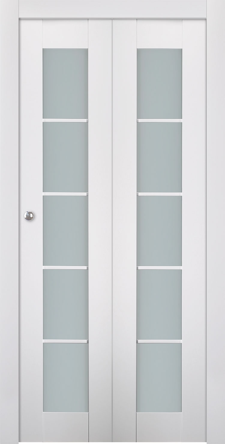 SMART PRO 5 LITE VETRO POLAR WHITE BI-FOLD BELLDINNI MODERN INTERIOR DOOR - 1