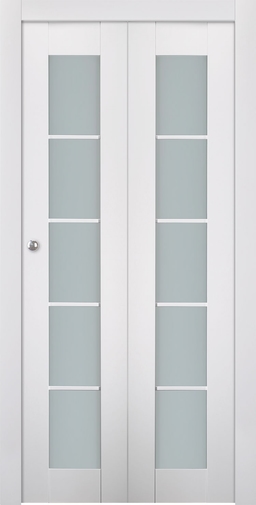 SMART PRO 5 LITE VETRO POLAR WHITE BI-FOLD BELLDINNI MODERN INTERIOR DOOR - 1