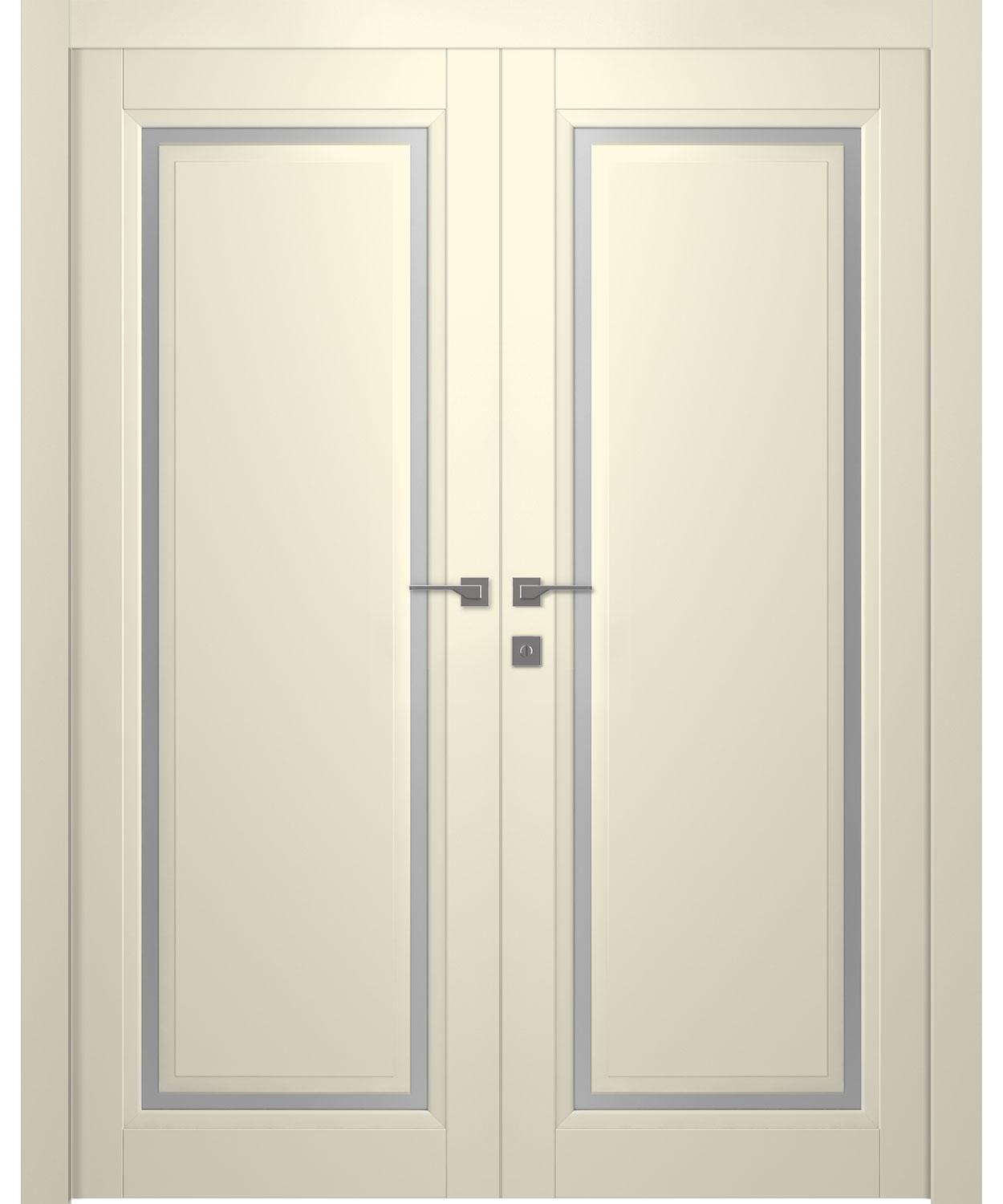 AURUM 1 VETRO IVORY DOUBLE BELLDINNI MODERN INTERIOR DOOR - 1