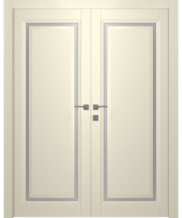 AURUM 1 VETRO IVORY DOUBLE BELLDINNI MODERN INTERIOR DOOR - 1