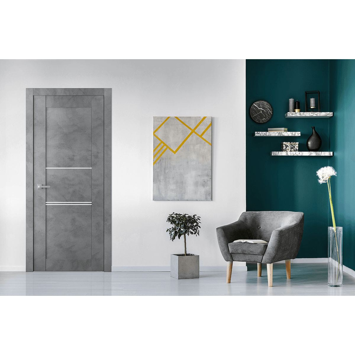 AVON 07 3H DARK URBAN DOUBLE BELLDINNI MODERN INTERIOR DOOR - 8