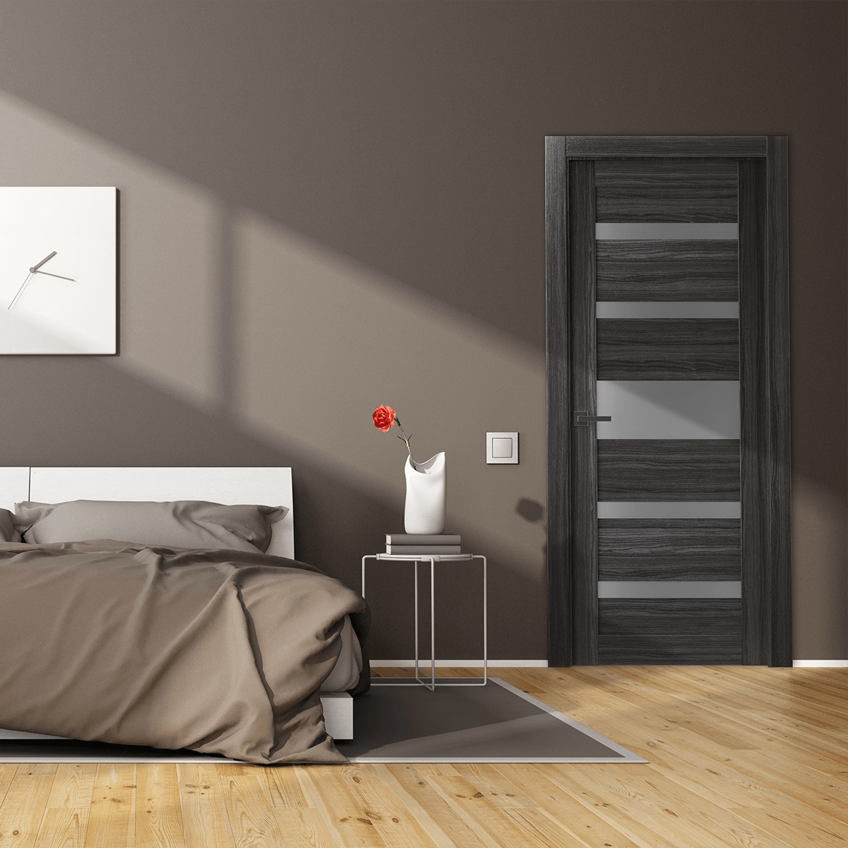 GINA VETRO GRAY OAK SWING DOORS BELLDINNI MODERN INTERIOR DOOR - 2