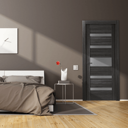GINA VETRO GRAY OAK SWING DOORS BELLDINNI MODERN INTERIOR DOOR - 2