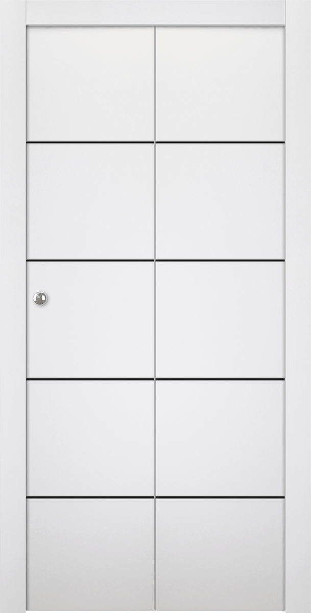 PALLADIO 4H BLACK BIANCO NOBLE BI-FOLD DOORS BELLDINNI MODERN INTERIOR DOOR - 1