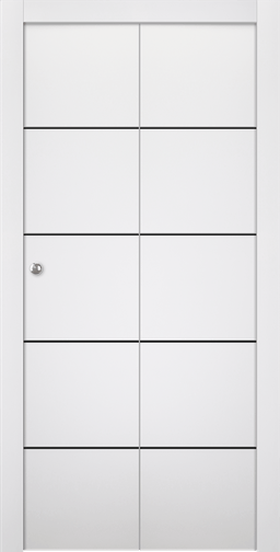PALLADIO 4H BLACK BIANCO NOBLE BI-FOLD DOORS BELLDINNI MODERN INTERIOR DOOR - 1