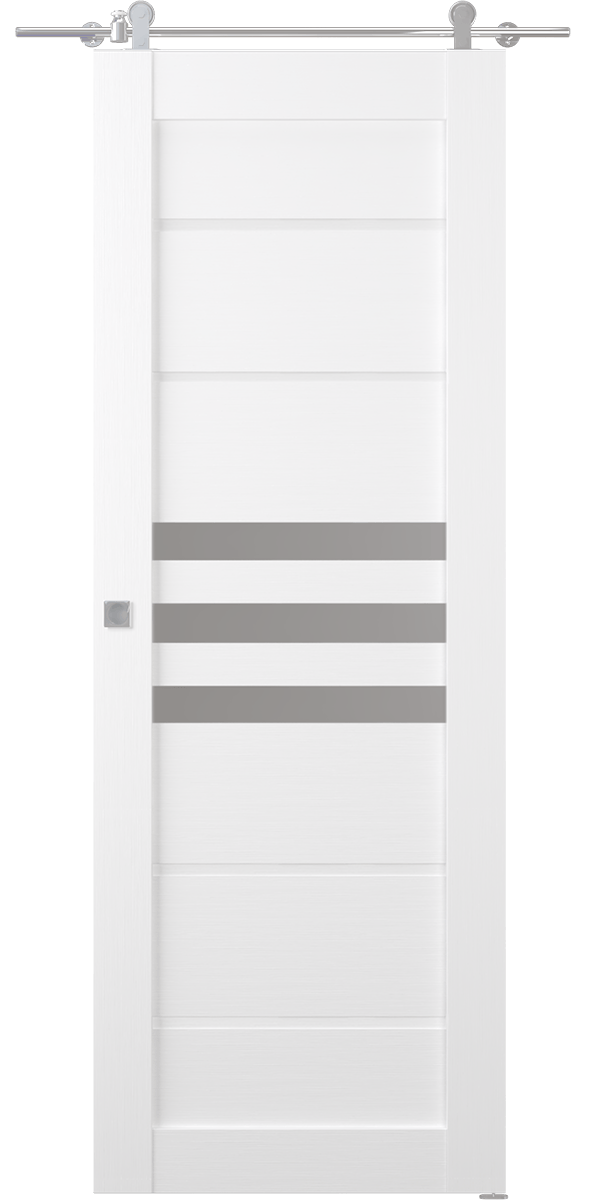 DOME VETRO BIANCO NOBLE DOUBLE BARN BELLDINNI MODERN INTERIOR DOOR - 1