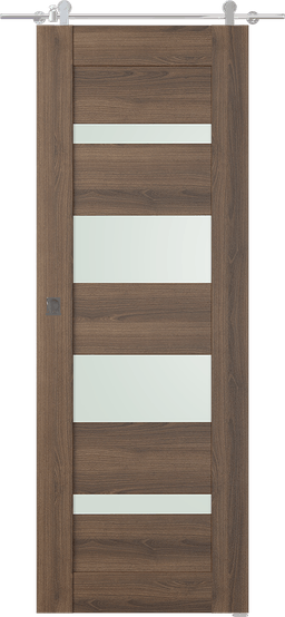 AVON 07-01 VETRO PECAN NUTWOOD BARN DOORS BELLDINNI MODERN INTERIOR DOOR - 1
