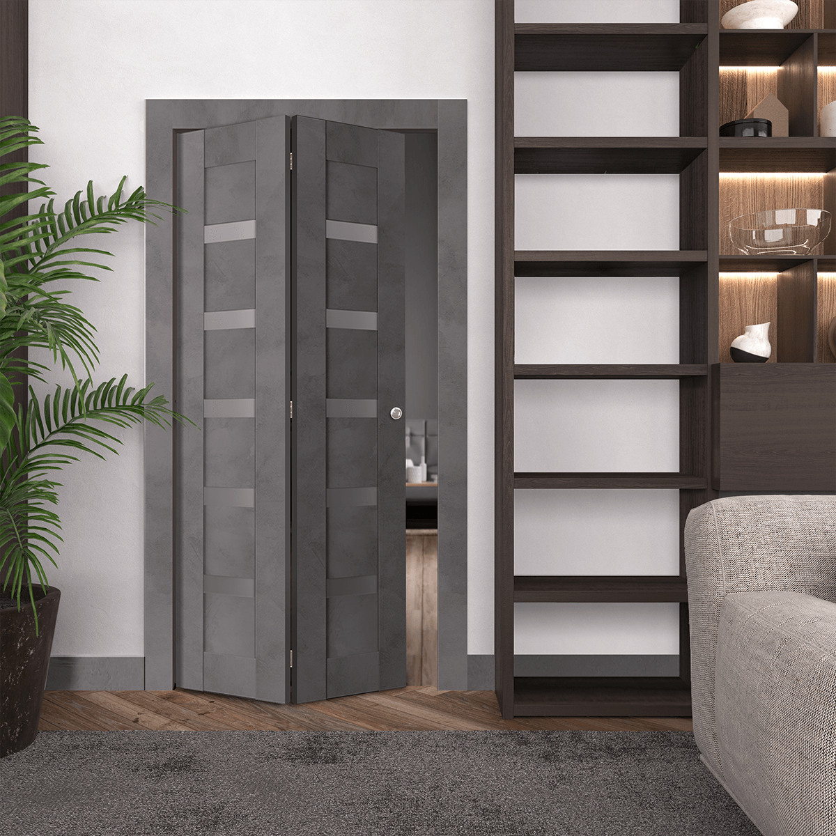 AVON 07-04 VETRO DARK URBAN BI-FOLD BELLDINNI MODERN INTERIOR DOOR - 2