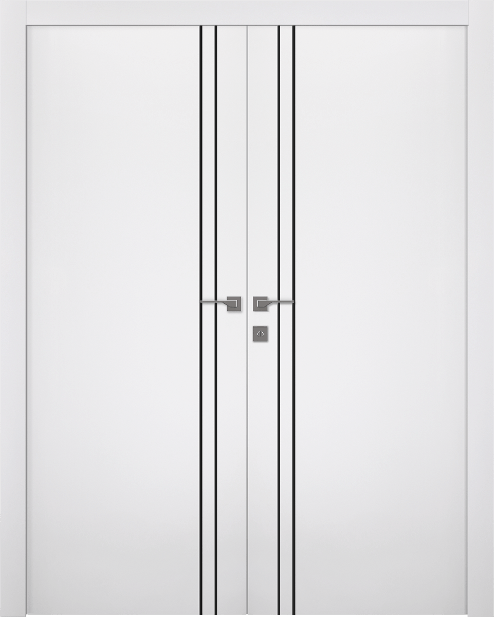 PALLADIO 2V BLACK BIANCO NOBLE CLOSET DOORS BELLDINNI MODERN INTERIOR DOOR - 1