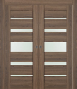 AVON 07-03 VETRO PECAN NUTWOOD DOUBLE POCKET DOORS BELLDINNI MODERN INTERIOR DOOR IN STOCK - 1
