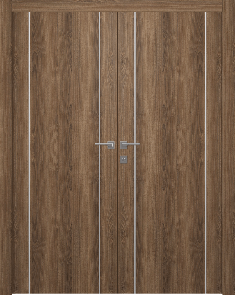 OPTIMA 2U PECAN NUTWOOD CLOSET DOORS BELLDINNI MODERN INTERIOR DOOR - 1
