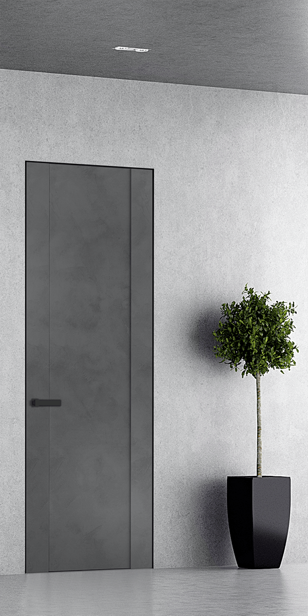 AVON 01 DARK URBAN INVISIBLE METAL FRAME BELLDINNI MODERN INTERIOR DOOR - 1