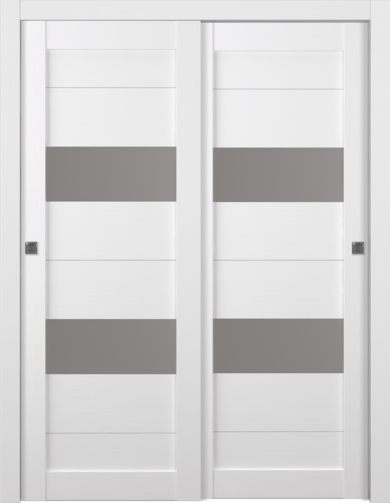 BERTA VETRO BIANCO NOBLE BYPASS BELLDINNI MODERN INTERIOR DOOR - 1