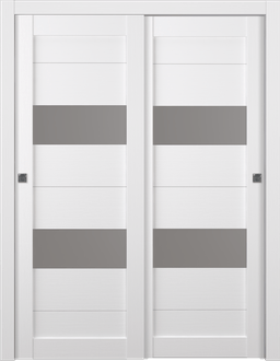 BERTA VETRO BIANCO NOBLE BYPASS BELLDINNI MODERN INTERIOR DOOR - 1
