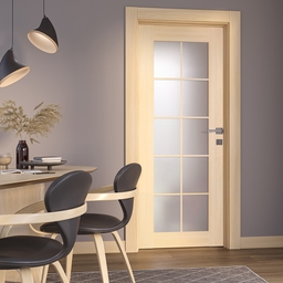AVON 10 LITE VETRO LOIRE ASH DOUBLE INVISIBLE METAL FRAME BELLDINNI MODERN INTERIOR DOOR - 2
