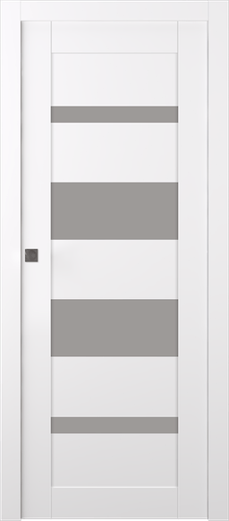 MIRELLA VETRO SNOW WHITE POCKET BELLDINNI MODERN INTERIOR DOOR - 1