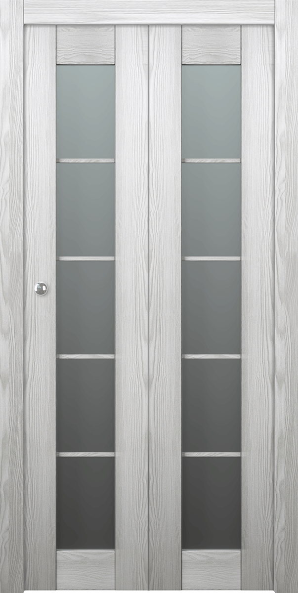 AVON 5 LITE VETRO RIBEIRA ASH DOUBLE BI-FOLD BELLDINNI MODERN INTERIOR DOOR - 1