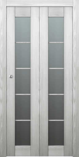 AVON 5 LITE VETRO RIBEIRA ASH DOUBLE BI-FOLD BELLDINNI MODERN INTERIOR DOOR - 1