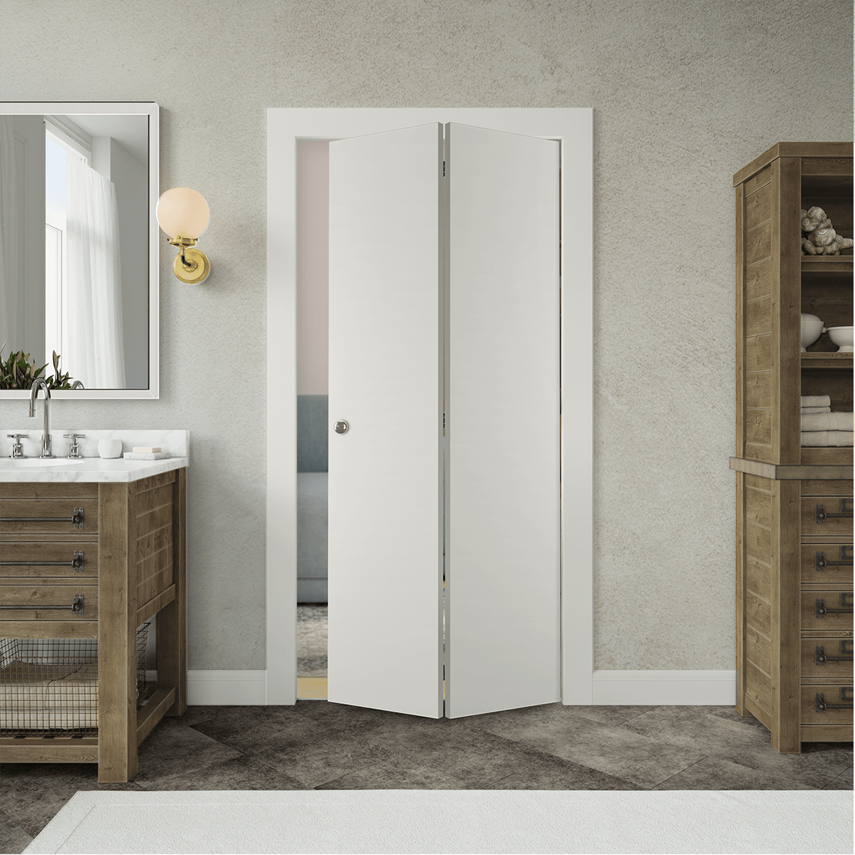 SMART PRO FLAT POLAR WHITE BI-FOLD BELLDINNI MODERN INTERIOR DOOR - 2