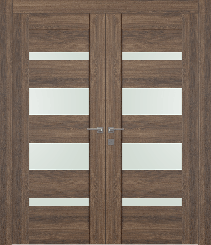 AVON 07-01 VETRO PECAN NUTWOOD DOUBLE DOORS BELLDINNI MODERN INTERIOR DOOR - 1