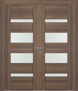 AVON 07-01 VETRO PECAN NUTWOOD DOUBLE DOORS BELLDINNI MODERN INTERIOR DOOR - 1