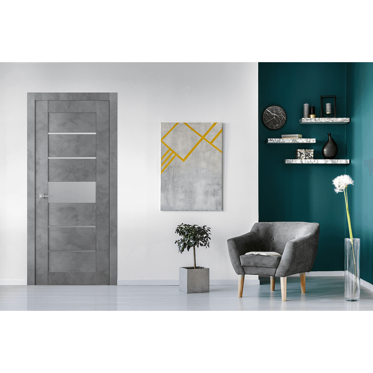 AVON 07-06 VETRO DARK URBAN BARN BELLDINNI MODERN INTERIOR DOOR - 3