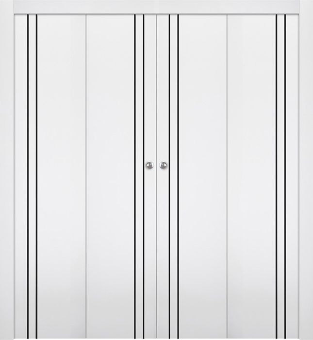 SMART PRO 2V BLACK POLAR WHITE DOUBLE BI-FOLD DOORS BELLDINNI MODERN INTERIOR DOOR - 1