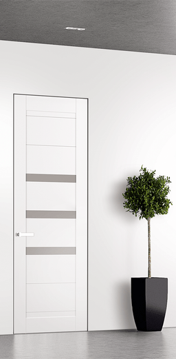 DORA VETRO SNOW WHITE INVISIBLE METAL FRAME BELLDINNI MODERN INTERIOR DOOR - 1