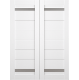 PERLA VETRO BIANCO NOBLE DOUBLE BELLDINNI MODERN INTERIOR DOOR - 2