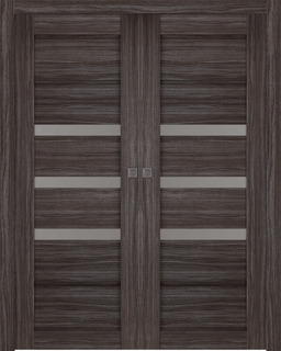 RITA VETRO GRAY OAK DOUBLE POCKET BELLDINNI MODERN INTERIOR DOOR - 1