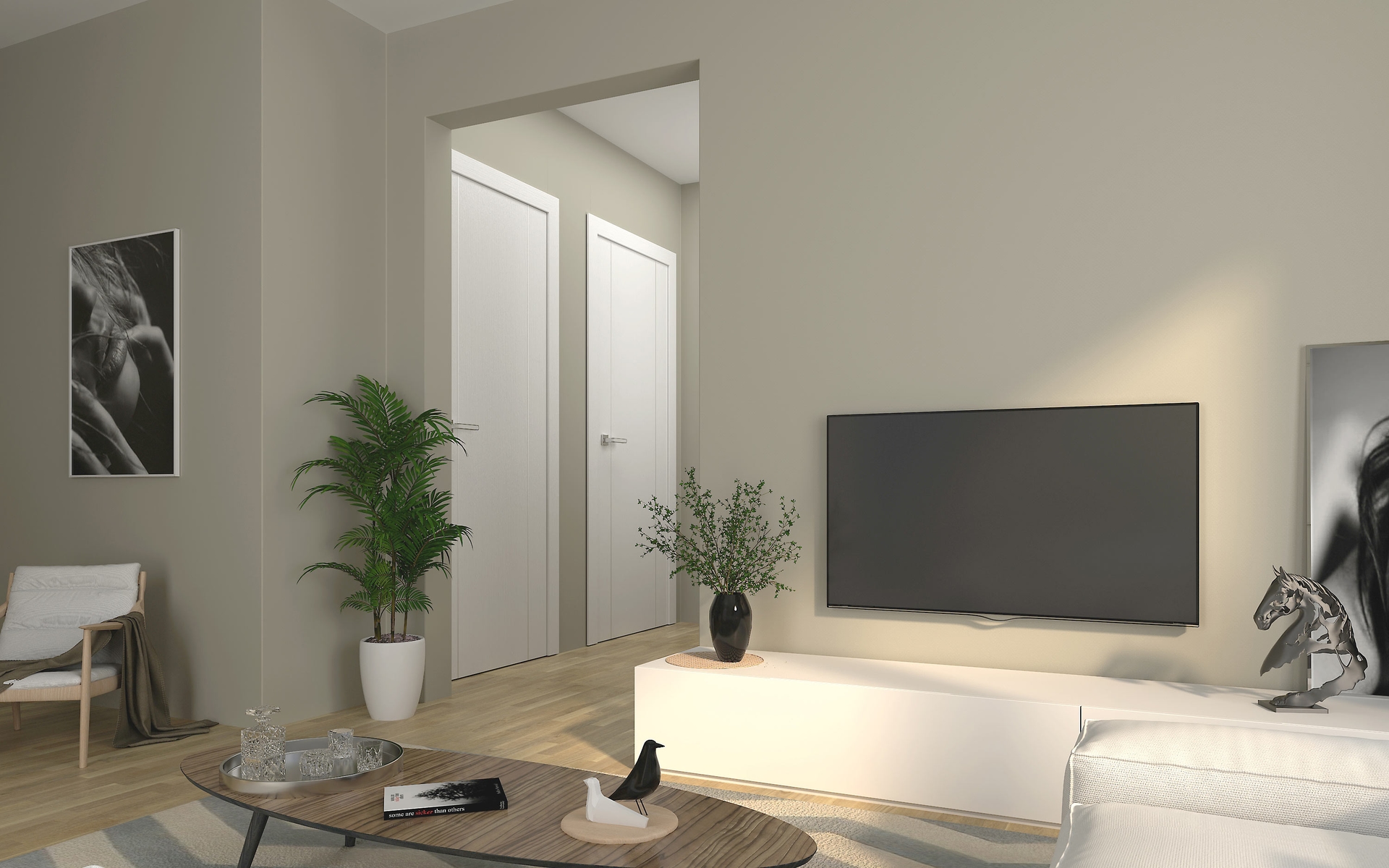 PALLADIO 2U BIANCO NOBLE SWING BELLDINNI MODERN INTERIOR DOOR - 4