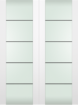 SMART PRO H3G 4H BLACK STRIPS VETRO POLAR WHITE DOUBLE BARN DOORS BELLDINNI MODERN INTERIOR DOOR - 2