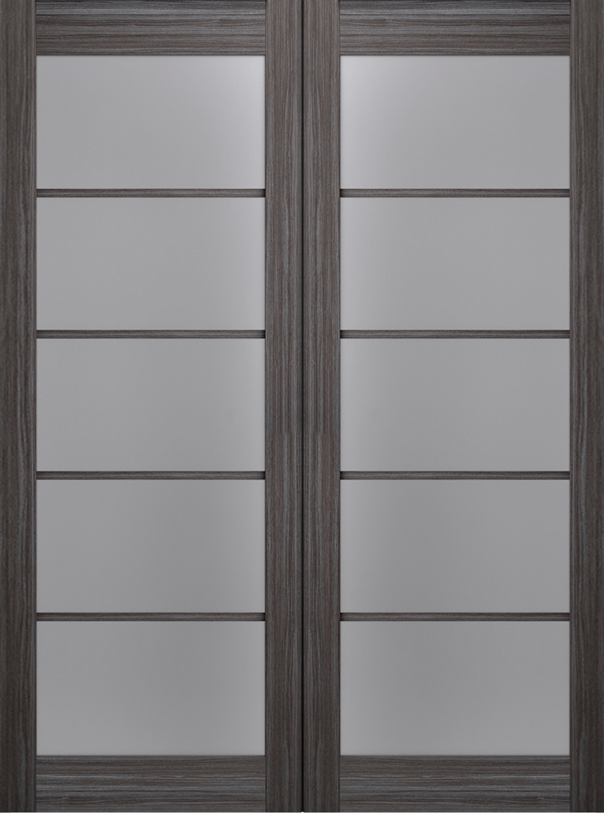 PALLADIO 5 LITE VETRO GRAY OAK BI-FOLD BELLDINNI MODERN INTERIOR DOOR - 3
