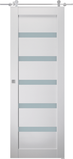 LEORA VETRO BIANCO NOBLE DOUBLE BARN BELLDINNI MODERN INTERIOR DOOR - 2