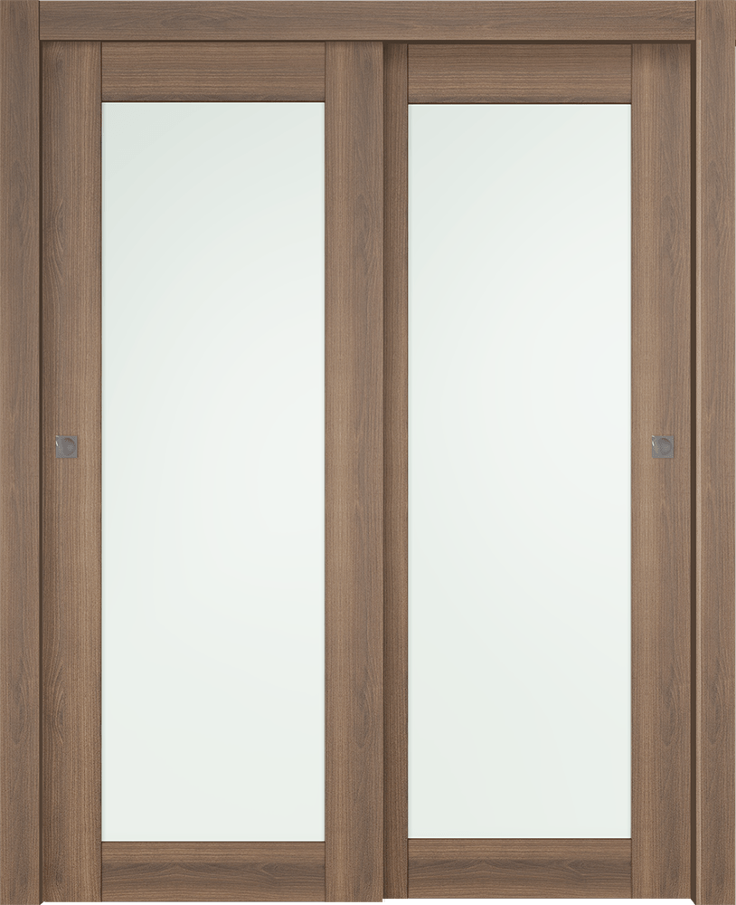 AVON 207 VETRO PECAN NUTWOOD BYPASS DOORS BELLDINNI MODERN INTERIOR DOOR - 1