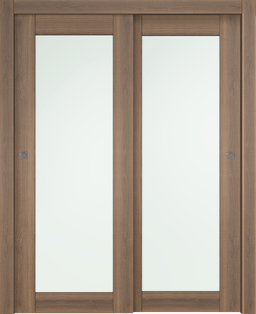 AVON 207 VETRO PECAN NUTWOOD BYPASS DOORS BELLDINNI MODERN INTERIOR DOOR - 1