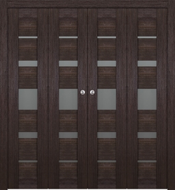 AVON 07-03 VETRO VERALINGA OAK DOUBLE BI-FOLD BELLDINNI MODERN INTERIOR DOOR - 1