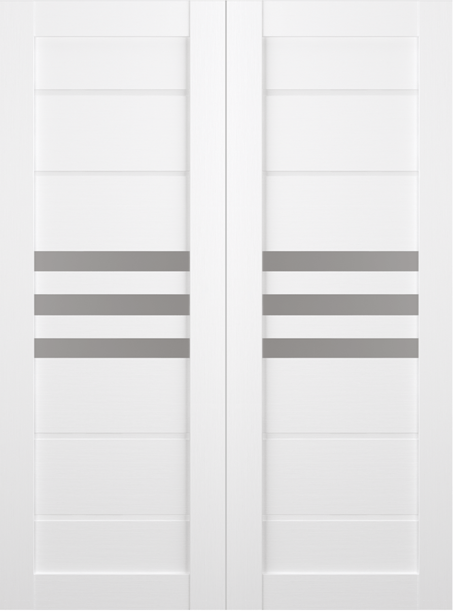 DOME VETRO BIANCO NOBLE DOUBLE BARN BELLDINNI MODERN INTERIOR DOOR - 2