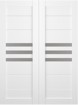 DOME VETRO BIANCO NOBLE DOUBLE BARN BELLDINNI MODERN INTERIOR DOOR - 2