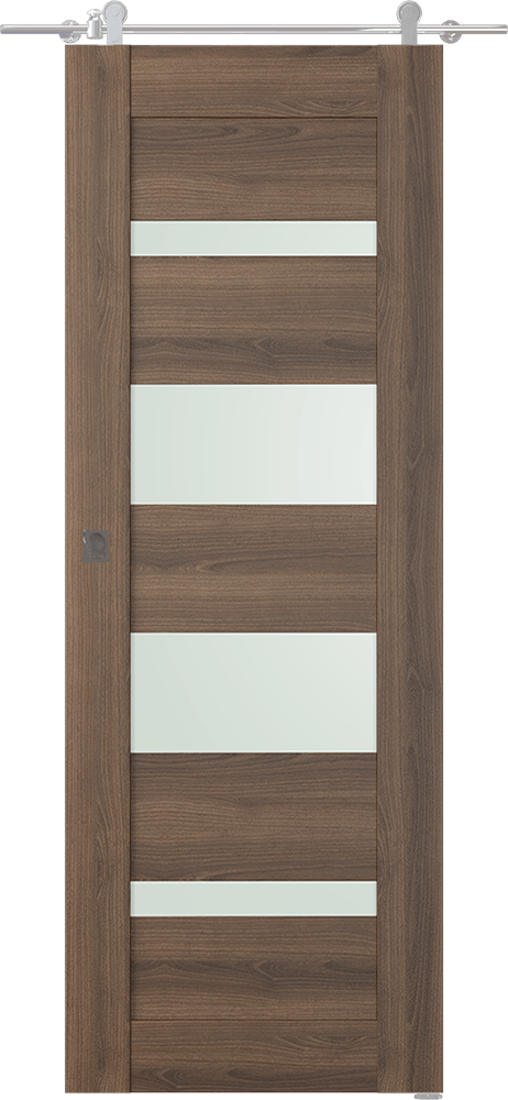 AVON 07-01 VETRO PECAN NUTWOOD DOUBLE BARN DOORS BELLDINNI MODERN INTERIOR DOOR - 1