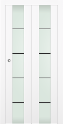 SMART PRO H3G 4H BLACK STRIPS VETRO POLAR WHITE BI-FOLD DOORS BELLDINNI MODERN INTERIOR DOOR - 1