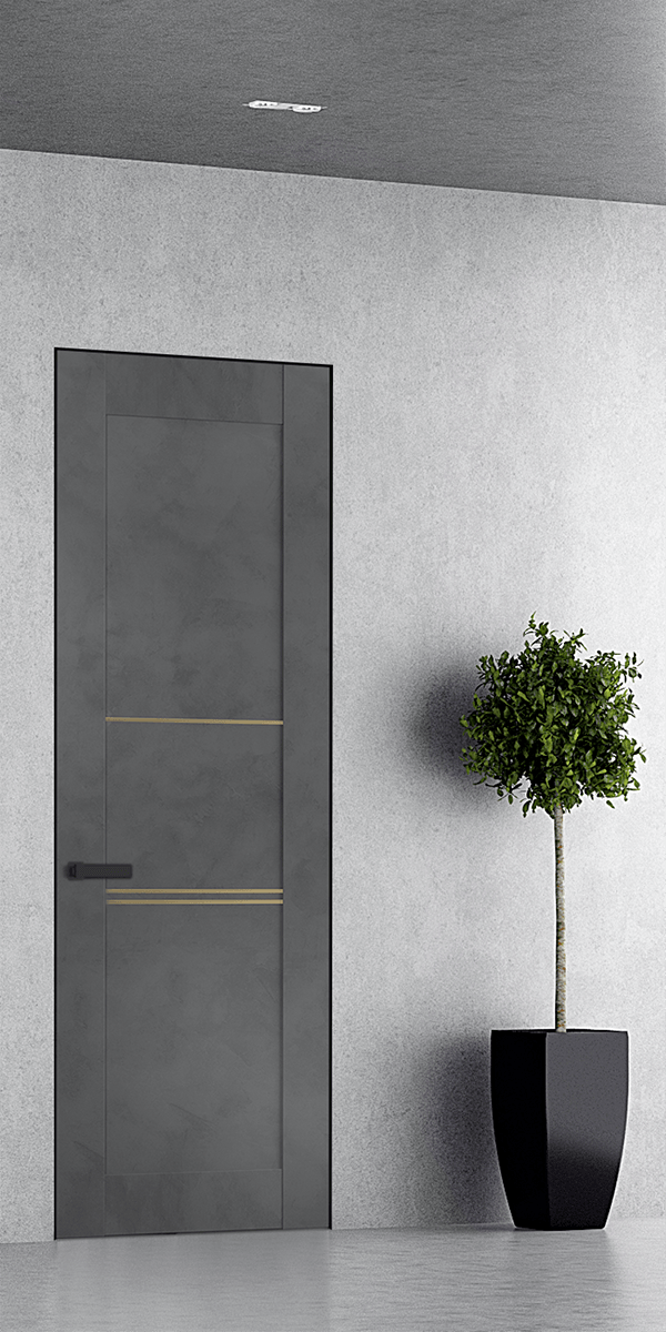 AVON 07 3H GOLD DARK URBAN INVISIBLE METAL FRAME BELLDINNI MODERN INTERIOR DOOR - 1