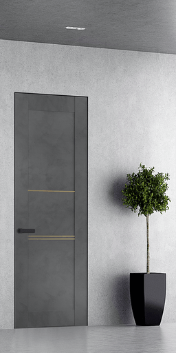 AVON 07 3H GOLD DARK URBAN INVISIBLE METAL FRAME BELLDINNI MODERN INTERIOR DOOR - 1