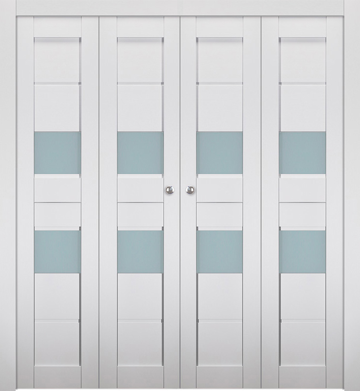 DESSA VETRO BIANCO NOBLE DOUBLE BI-FOLD BELLDINNI MODERN INTERIOR DOOR - 1