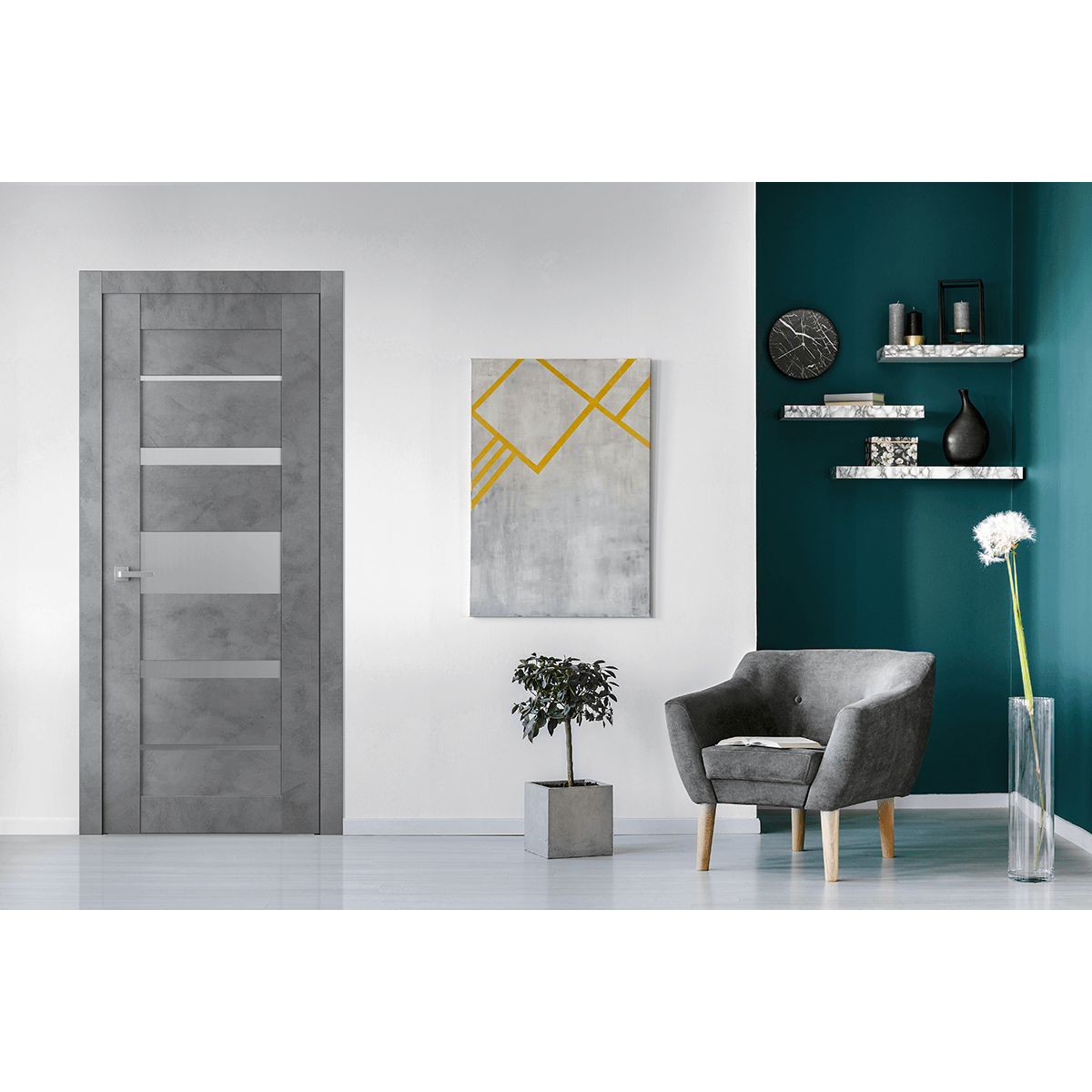 AVON 07-03 VETRO DARK URBAN BARN BELLDINNI MODERN INTERIOR DOOR - 4
