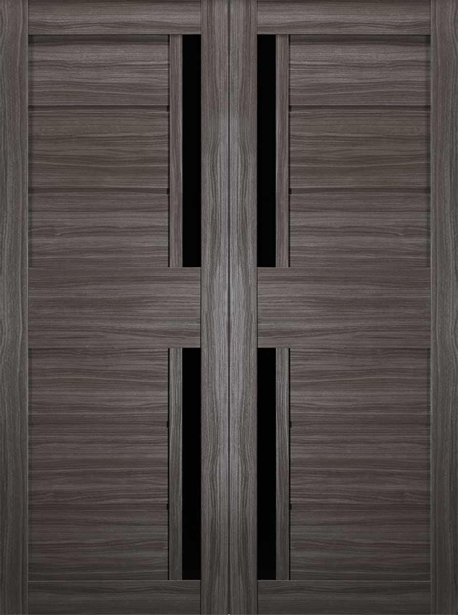ESTA BLACK VETRO GRAY OAK DOUBLE BARN BELLDINNI MODERN INTERIOR DOOR - 2